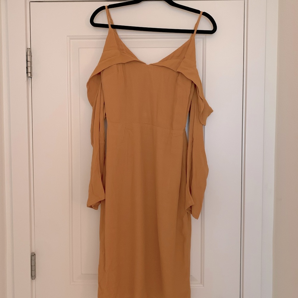 Reformation midi golden viscose dress size 4.